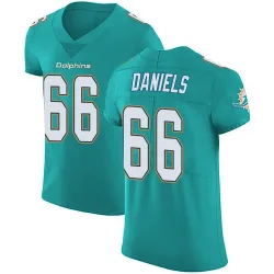 Men's Braeden Daniels Miami Dolphins No.66 Elite Aqua Team Color Vapor Untouchable Jersey - Green