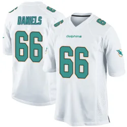 Men's Braeden Daniels Miami Dolphins No.66 Game Jersey - White