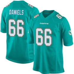 Men's Braeden Daniels Miami Dolphins No.66 Game Team Color Jersey - Aqua