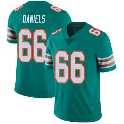 Men's Braeden Daniels Miami Dolphins No.66 Limited Alternate Vapor Untouchable Jersey - Aqua