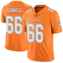 Men's Braeden Daniels Miami Dolphins No.66 Limited Color Rush Jersey - Orange