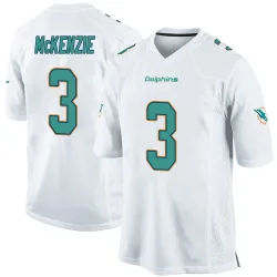 Men's Isaiah McKenzie Miami Dolphins No.3 Game Jersey - White