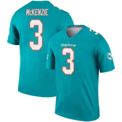 Men's Isaiah McKenzie Miami Dolphins No.3 Legend Jersey - Aqua