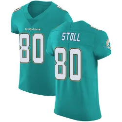 Men's Jack Stoll Miami Dolphins No.80 Elite Aqua Team Color Vapor Untouchable Jersey - Green