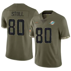 Men's Jack Stoll Miami Dolphins No.80 Limited 2022 Salute To Service Jersey - Olive