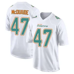 Men's Jake McQuaide Miami Dolphins No.47 Game Fashion Jersey - White