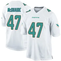 Men's Jake McQuaide Miami Dolphins No.47 Game Jersey - White