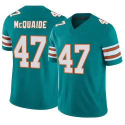 Men's Jake McQuaide Miami Dolphins No.47 Limited Alternate Vapor F.U.S.E. Jersey - Aqua