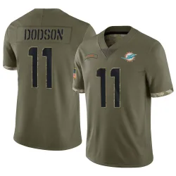 Men's Tyrel Dodson Miami Dolphins No.11 Limited 2022 Salute To Service Jersey - Olive