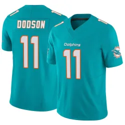 Men's Tyrel Dodson Miami Dolphins No.11 Limited Vapor F.U.S.E. Jersey - Aqua