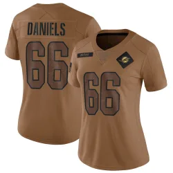 Women's Braeden Daniels Miami Dolphins No.66 Limited 2023 Salute To Service Jersey - Brown