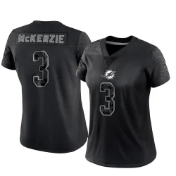 Women's Isaiah McKenzie Miami Dolphins No.3 Limited Reflective Jersey - Black