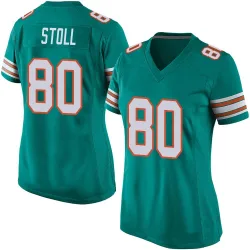 Women's Jack Stoll Miami Dolphins No.80 Game Alternate Jersey - Aqua