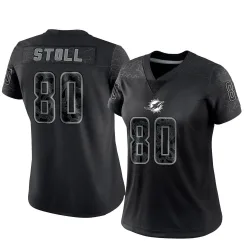 Women's Jack Stoll Miami Dolphins No.80 Limited Reflective Jersey - Black