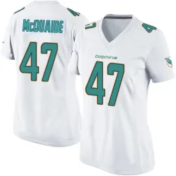 Women's Jake McQuaide Miami Dolphins No.47 Game Jersey - White