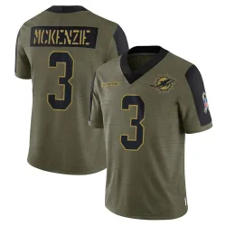 Youth Isaiah McKenzie Miami Dolphins No.3 Limited 2021 Salute To Service Jersey - Olive