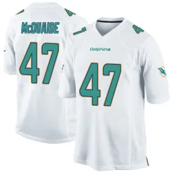 Youth Jake McQuaide Miami Dolphins No.47 Game Jersey - White